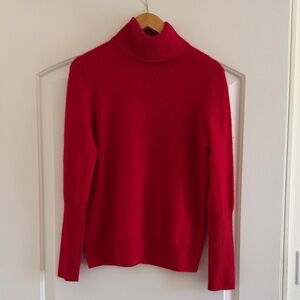 Red cashmere Turtleneck Sweater - Women's Classic Knit